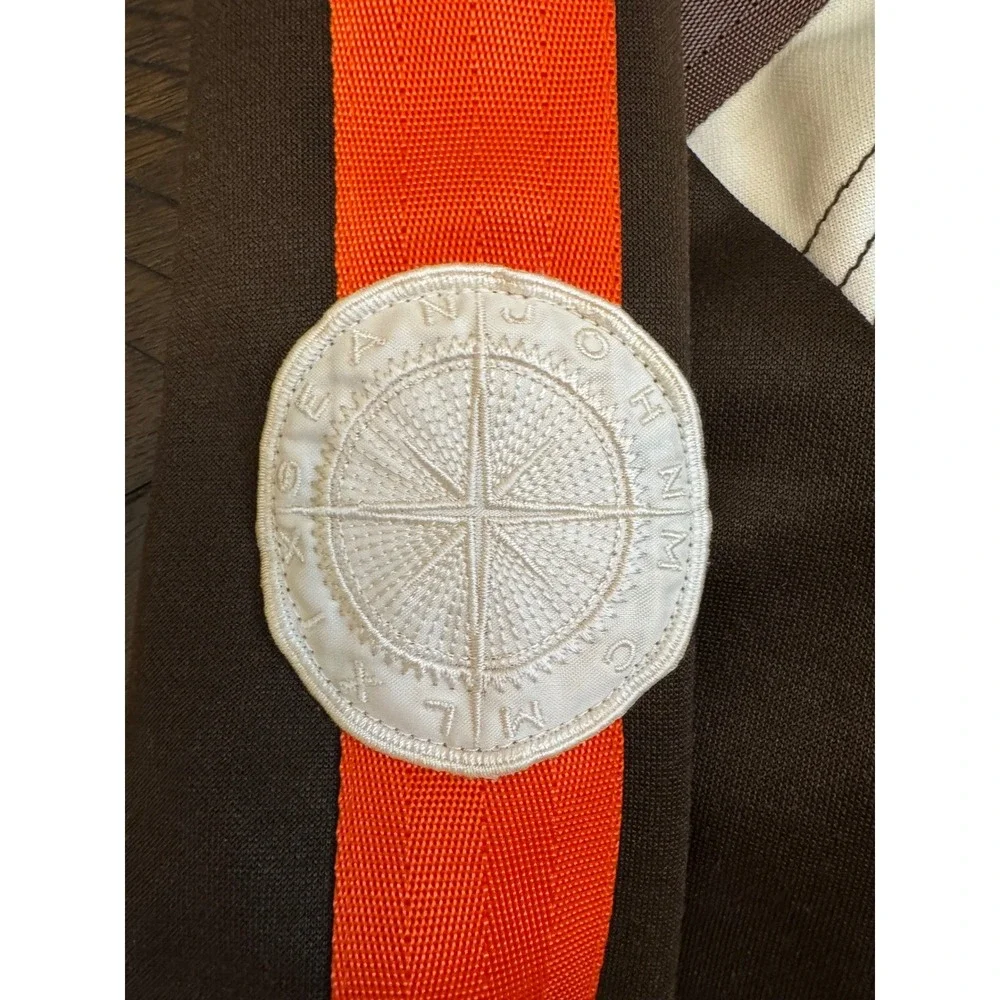 Sean John Track Jacket Mens 3XLT Brown Cream Orange‎ Full Zip Big Tall